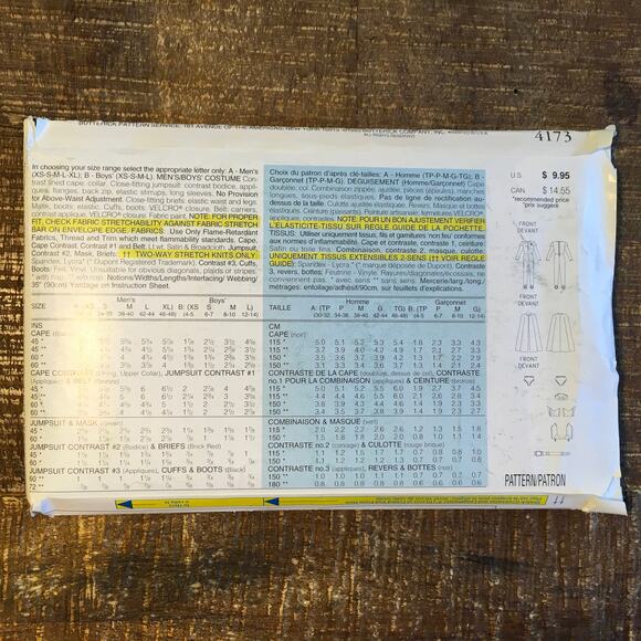 Butterick Sewing Pattern Batman Forever Riddler Robin Daddy and Me Costume UNCUT - Picture 2 of 5